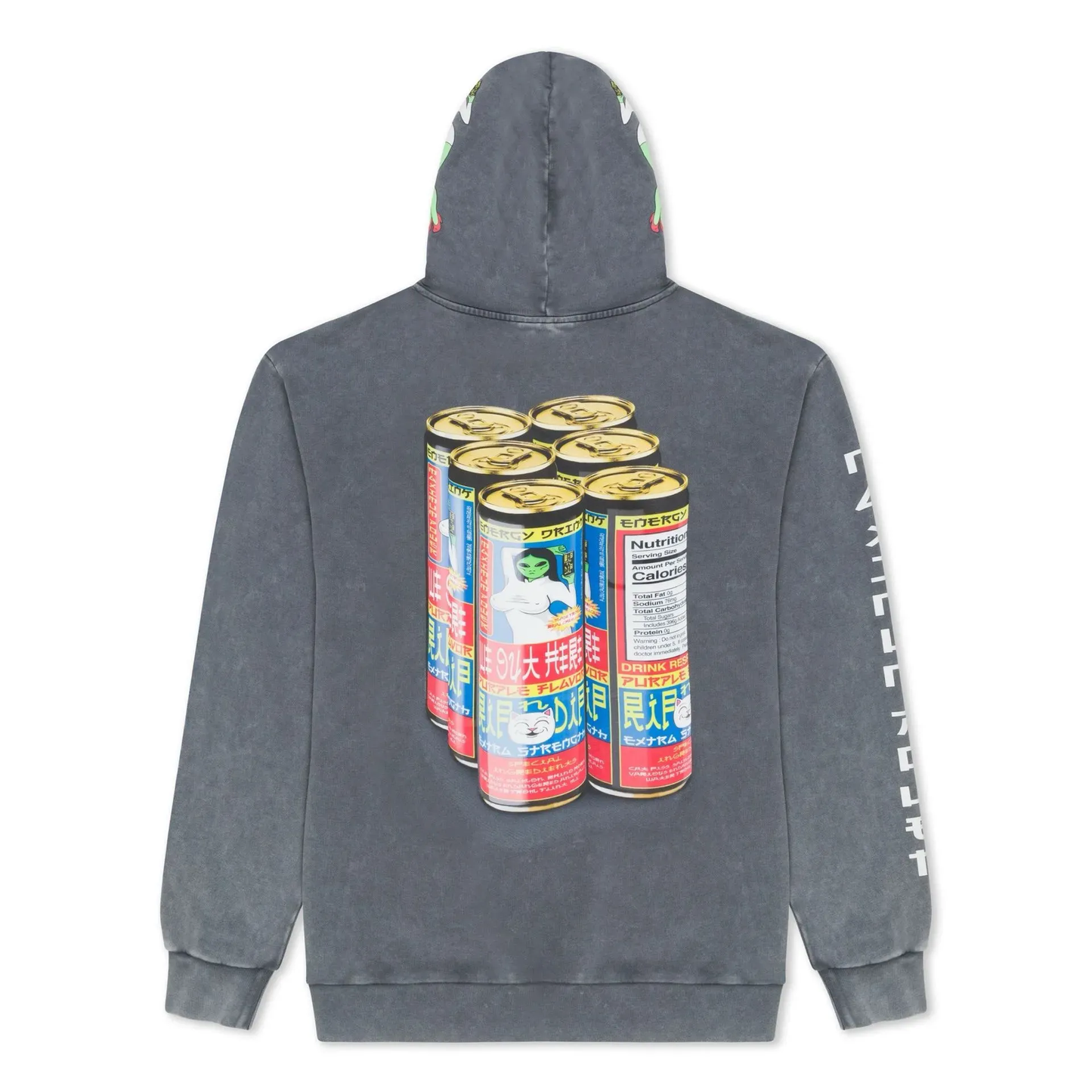 HOODIE NERMS CANS (CHARCOAL VINTAGE WASH)